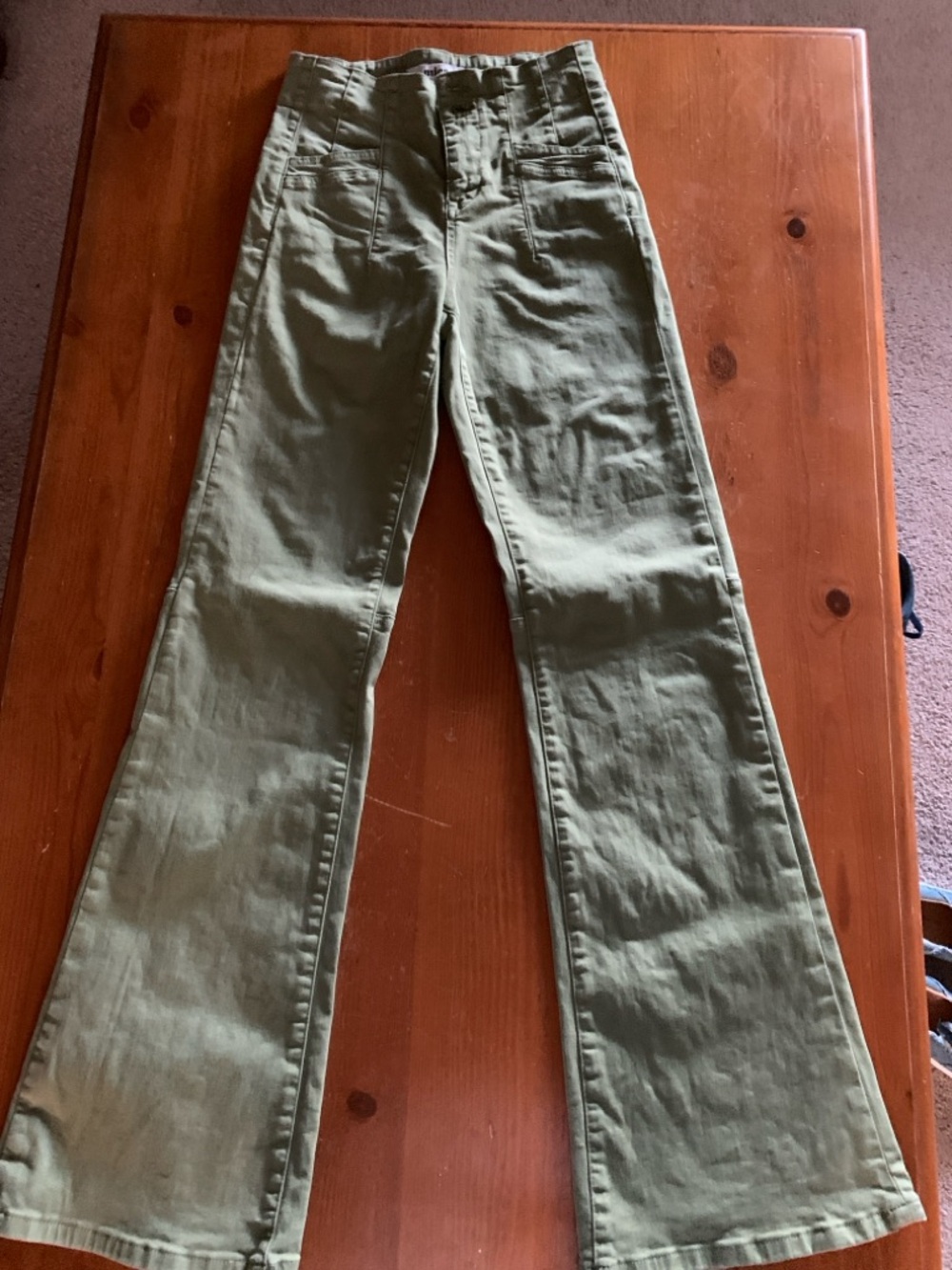Mica High-Rise Olive Wide-Leg Jeans - Picture 2 of 7